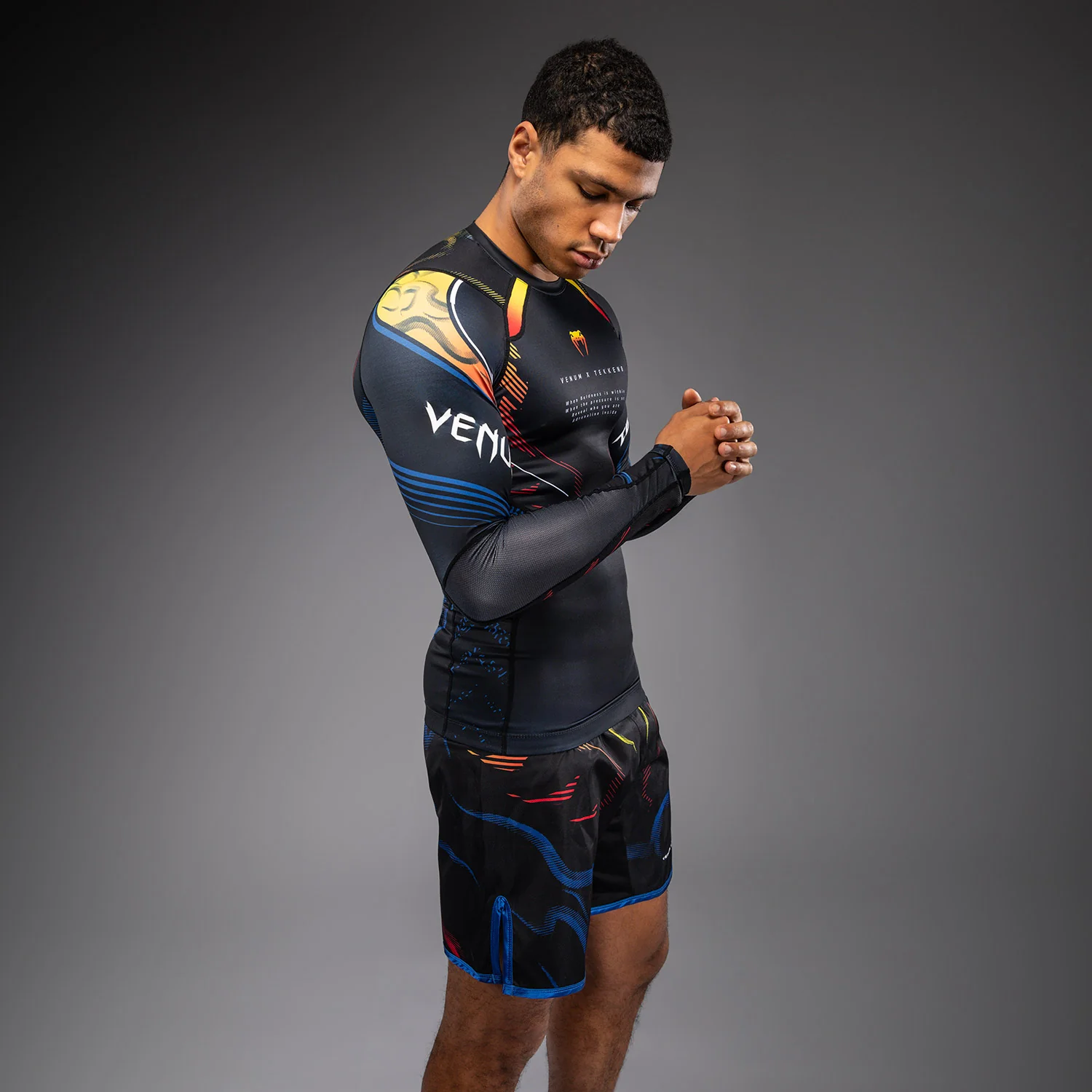 Venum x TEKKEN 8 Langarm Rashguard - Schwarz/Orange - Image 2