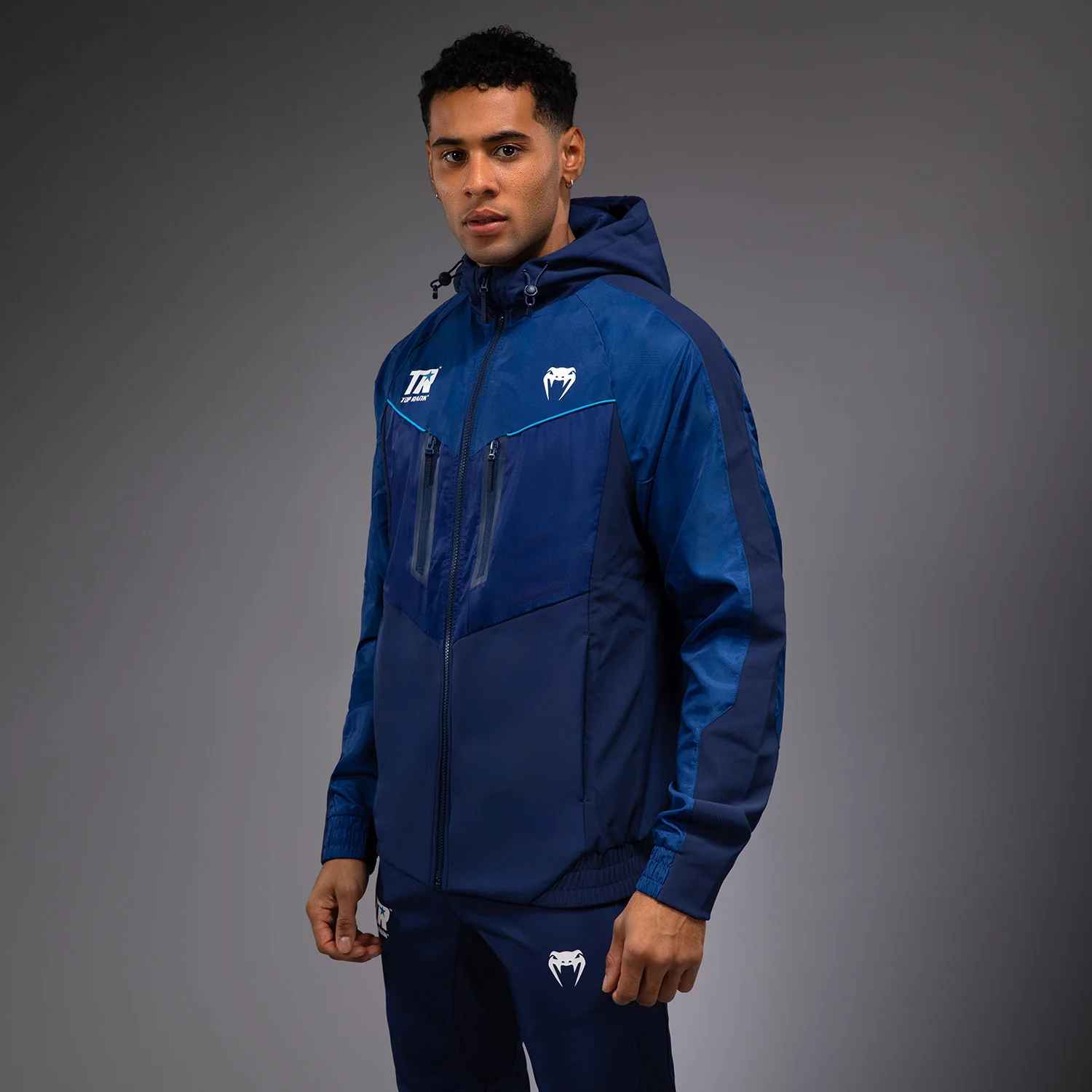 Venum x Top Rank Original Herren Full Zip Hoodie - Marineblau