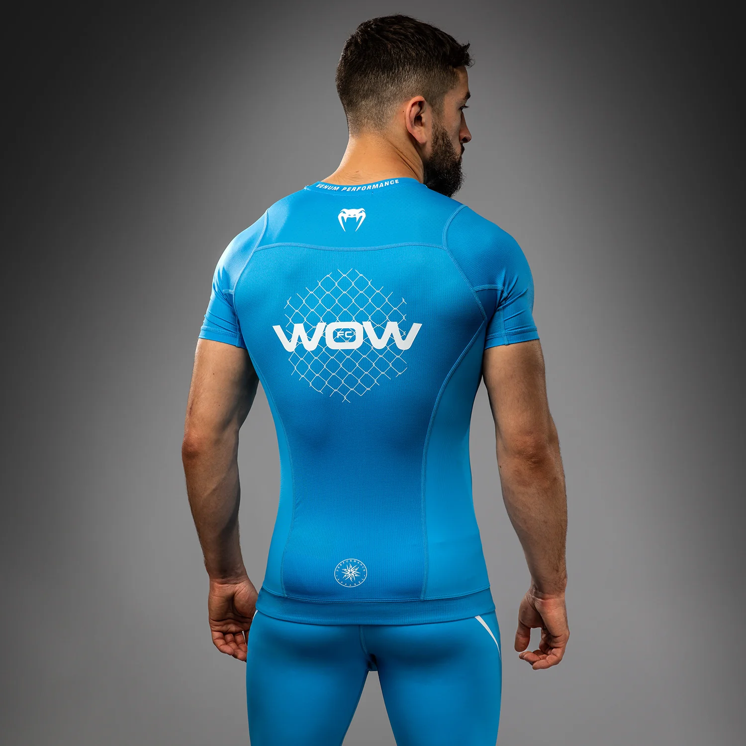Venum x WOW FC Kurzarm Rashguard - Pacific Blue - Image 3
