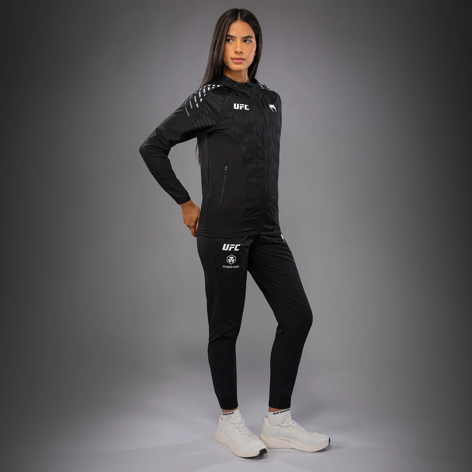 UFC Zenith by Venum Authentic Fight Night Kapuzenjacke Damen Personalisiert - Schwarz - Image 12