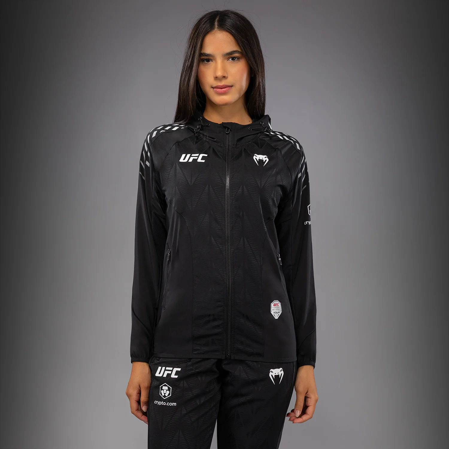 UFC Zenith by Venum Authentic Fight Night Kapuzenjacke Damen Personalisiert - Schwarz - Image 2