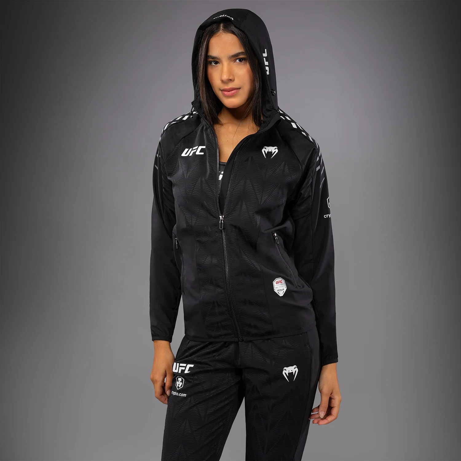 UFC Zenith by Venum Authentic Fight Night Kapuzenjacke Damen Personalisiert - Schwarz - Image 4